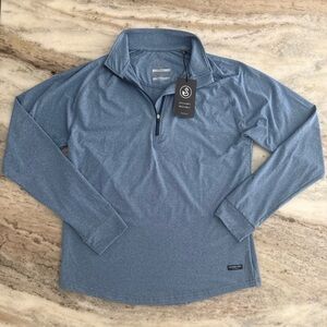NWT Swannies Golf Hayes Half Zip Sweater Pullover Blue Heather Small (S)